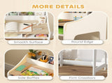 Kids Desk and Chair Set, Children Study Table with Storage and Shelves for Study Room, Gift for 3-8 T3398P553214