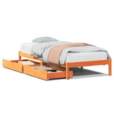 Bed Frame without Mattress Wax Brown 90x190 cm Single Solid Wood Pine 3301447