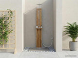 Outdoor Shower 257 cm Solid Acacia Wood and Stainless Steel 903120