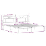 Bed Frame without Mattress Sonoma Oak 160x200 cm Engineered Wood 4106795