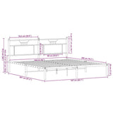 Bed Frame without Mattress Sonoma Oak 160x200 cm Engineered Wood 4106795