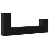 Wall TV Cabinet Wall-mounted 3 pcs Black Oak Engineered Wood 3393478