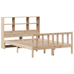 ZNTS Bookcase Bed without Mattress 140x190 cm Solid Wood Pine 3321696
