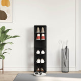 Shoe Cabinet Black Oak 25x27x102 cm Engineered Wood 862066