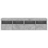 TV Wall Cabinets with LED Lights 2 pcs Concrete Grey 80x30x40 cm 837204