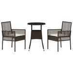 Garden Dining Set 3 pcs Brown Poly rattan 3334943