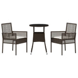 Garden Dining Set 3 pcs Brown Poly rattan 3334943