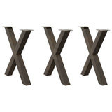 Dining Table Legs X-Shaped 3 pcs Natural Steel 80x cm Steel 4012995