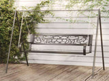 Garden Swing Bench Black Steel, Plastic Medium Hanging mount 317143