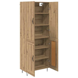 Highboard 2 pcs Artisan Oak Engineered Wood and Glass 3415885