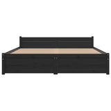 Bed Frame without Mattress Black Solid Wood 135x190 cm Double Double 815023