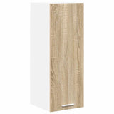 Hanging Cabinet with Door Sonoma Oak and White 30 x 31 x 80 cm 884246