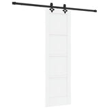 Sliding Door White and Black 61 x 198.5 cm Solid Pine Wood 3333521