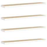 Floating Wall Shelves 4 pcs Oak and White 120x23.5x3.8 cm MDF 326587