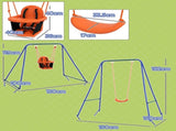 Two-In-One Toddler Garden Swing, with Comfortable Seat, Safety Belt - Orange and Blue T3398P348090