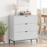 Sideboard High Gloss White 79.5 x 33 x 82 cm Engineered Wood 883438
