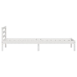 Bed Frame White 215.5 x 105.5 x 69.5 cm Solid Pine Wood 869765