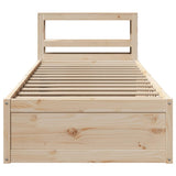 Bed Frame with Headboard 75x190 cm Small Single Solid Wood Pine 3306366