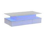 Lift-Top Coffee Table, Highgloss Centre Table with 4 drawers & LED lights, Lifting Sofa Side Table, N605P374201W