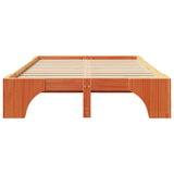 Bed Frame Wax Brown 135 x 190 cm Solid Pine Wood 872955