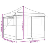 Foldable Party Tent Pop-Up with 4 Sidewalls Black 4004934