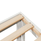 Family Bed Frame No Mattress White 240x200 cm Solid Wood Pine 3324566