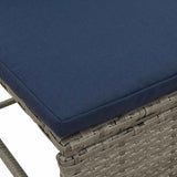 Garden Sofa Set 6 pcs Grey and navy blue Poly Rattan 4104706