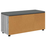 Hall Bench with Cushion with Shelf Grey Sonoma 100 x 38 x 46 cm 891493