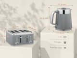Electric Stainless Steel Kettle and Toaster Set, 3000W 1.7L UK Strix Thermostat Fast Boil Kettle w/ T3398P378836
