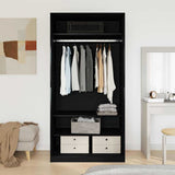 Wardrobe with Shelf Black Oak 100 x 50 x 200 cm Engineered Wood 3329297