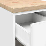 Garage Storage Cabinet White 30x51x85 cm Solid Wood Pine 860580