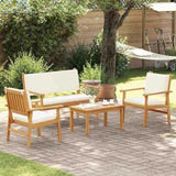 Garden Sofa Set with Cushion 4 pcs Brown Solid Acacia wood 3325227