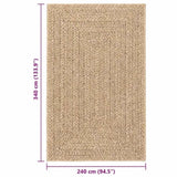Rug ZIZUR 240x340 cm Jute Look Indoor and Outdoor 4006157