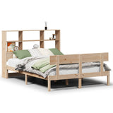Bookcase Bed without Mattress 140x200 cm Solid Wood Pine 3321808