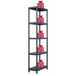 Storage Shelf Rack Black 125 kg 60x30x180 cm Plastic 45674