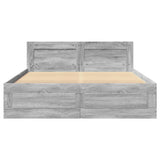 Bed Frame with Headboard without Mattress Grey Sonoma 140x200 cm 3295567