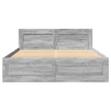 Bed Frame with Headboard without Mattress Grey Sonoma 120x190 cm Small Double 3295609