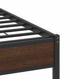 Bed Frame without Mattress Brown Oak 140x200 cm Engineered Wood 4106999
