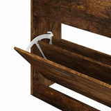 Shoe Cabinet Smoked Oak 63x24x81 cm Engineered Wood 342561