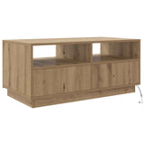 Coffee Table with LED Lights Artisan Oak 90x49x40 cm 857711