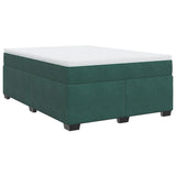 Box Spring Bed with Mattress Dark Green 140x200 cm Velvet 3285290