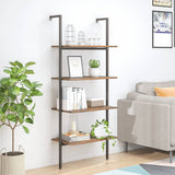 4-Tier Leaning Shelf Dark Brown and Black 64x35x152.5 cm 336383