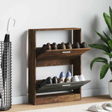Shoe Cabinet Smoked Oak 59x17x81 cm Engineered Wood 342539