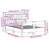 Bookcase Bed without Mattress White 140x200cm Solid Wood Pine 3323027