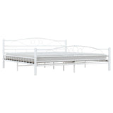 ZNTS 285306 Bed Frame White Metal 200x200 cm