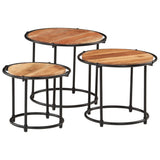 Nesting Tables 3 pcs Solid Wood Acacia 358931