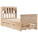 ZNTS Bookcase Bed without Mattress 75x190 cm Small Single Solid Wood Pine 3308945
