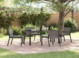 Garden Dining Set 5 pcs Grey Powder-Coated Steel 3379256