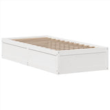 Bed Frame without Mattress White 75x190 cm Small Single Solid Wood Pine 3323519