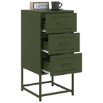 ZNTS Bedside Cabinets 2 pcs Olive Green 36x39x78 cm Steel 846587